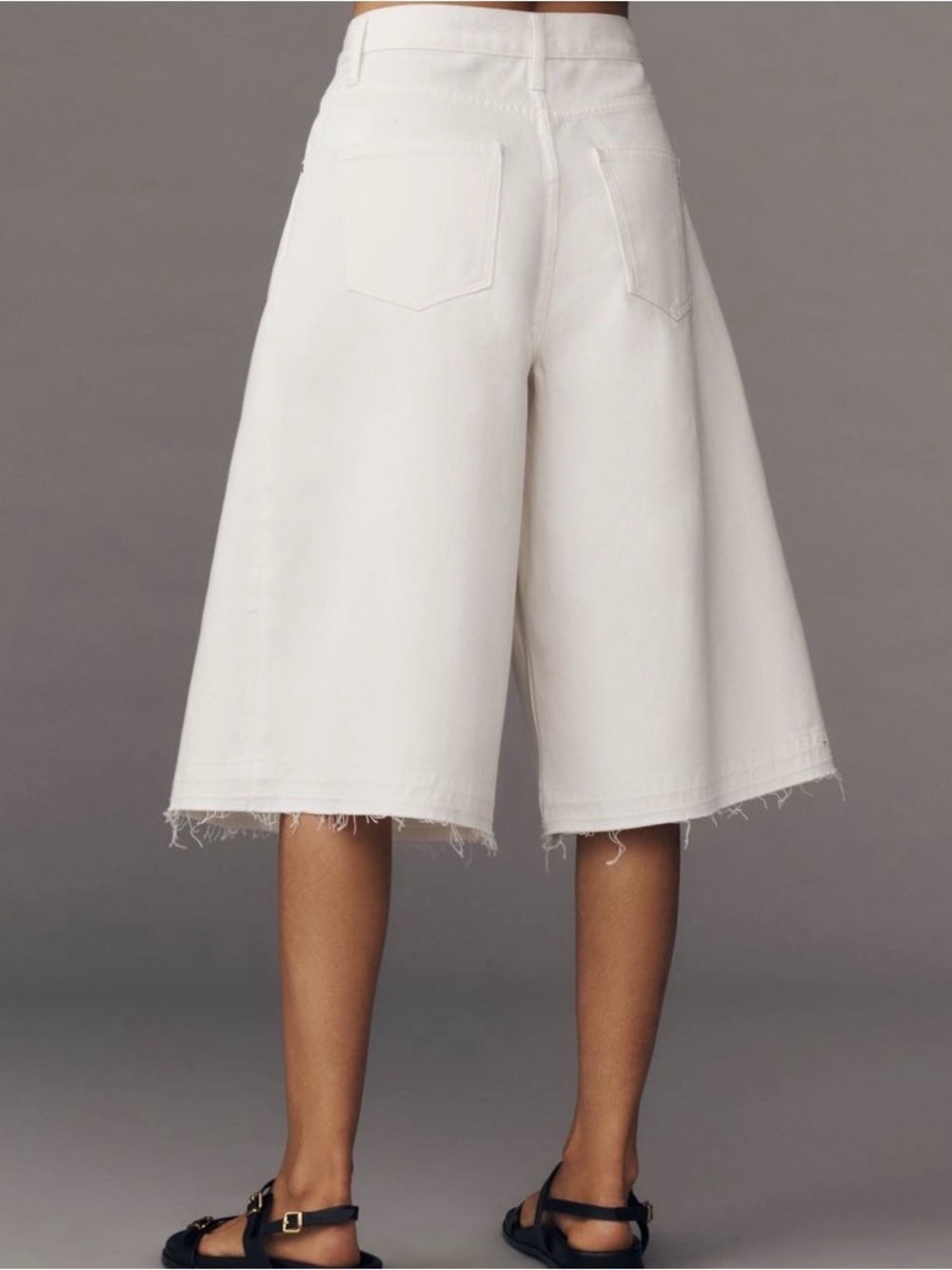 Pilcro White Wide-Leg Culotte Shorts - Picture 2 of 2
